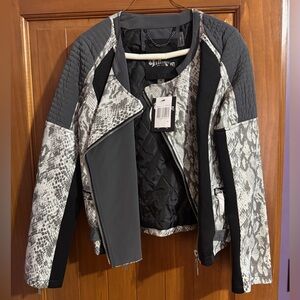 Snake Print Leather Jacket